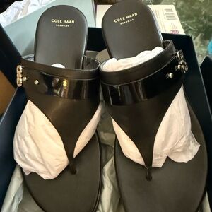 Cole Haan Black Margate Wedge Sandals